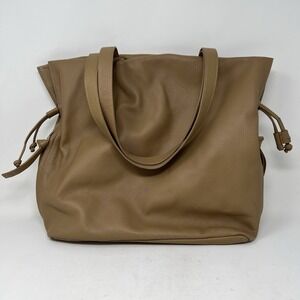 Tote Le Monde Roma Cinch Soft Pebbled Leather Shoulder Bucket Bag‎ Tan Camel